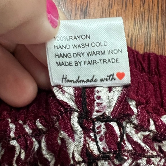 Elephant Print Harem Pants - Maroon - Picture 4 of 5